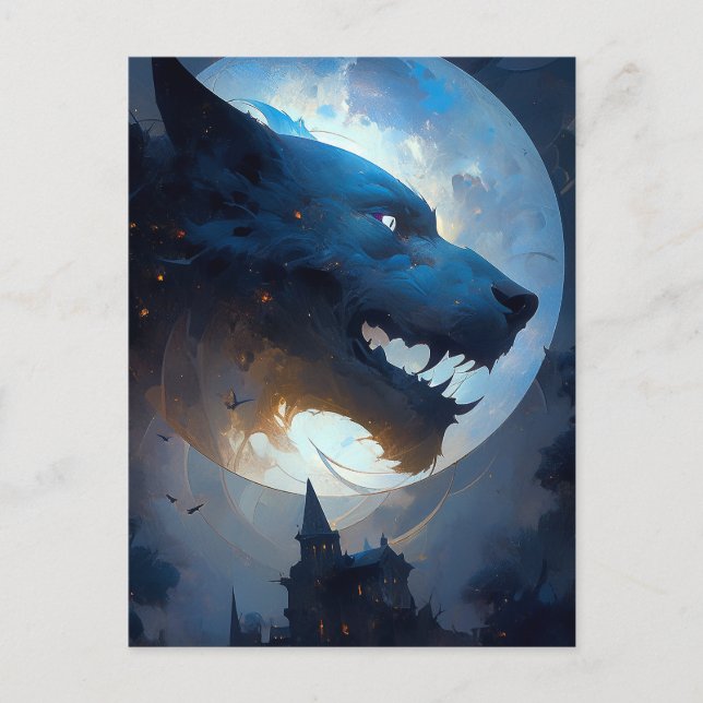 Cartão Postal Werewolf Dark Fantasy Horror (Frente)