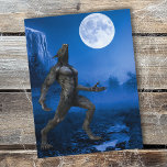 Cartão Postal Werewolf Moon Landscape Halloween<br><div class="desc">Este design pode ser personalizado escolhendo a opção personalizar para adicionar texto. Entre em contato comigo em colorflowcreations@gmail.com se você quiser usar este design em outro produto. Compre minha pintura de acrílico abstrato original para venda em www.etsy.com/shop/colorflowart. Veja mais das minhas criações ou siga-me em www.facebook.com/colorflowcreations, www.instagram.com/colorflowcreations, www.twitter.com/colorflowart e www.pinterest.com/colorflowcreations....</div>