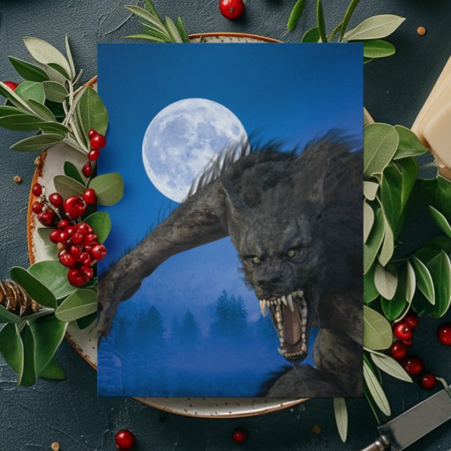 Cartão Postal Werewolf Moon Lycanthrop halloween (Criador carregado)