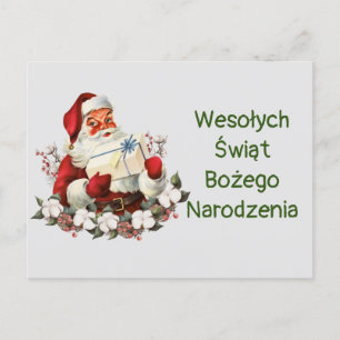 Cartão Postal Wesołych Świąt Bożego Narodzenia Merry Christmas