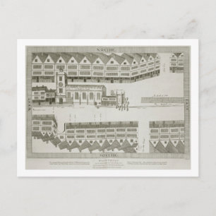 Cartão Postal West Cheap como apareceu no ano de 1585, engrave