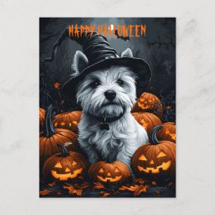 Cartão Postal West Highland White Terrier Halloween