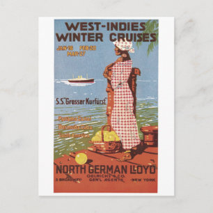 Cartão Postal West Indies Winter Cruises North German Loyd