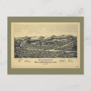 Cartão Postal West Lebanon, NH & White River Junction, VT (1889)