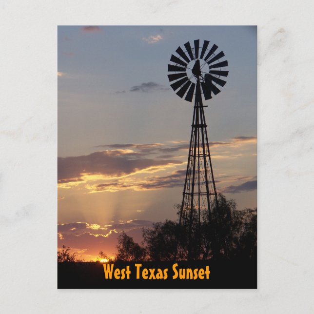 Cartão Postal West Texas Sunset (Frente)