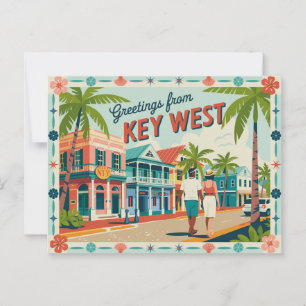 Cartão postal West Vintage Key   Saudações de