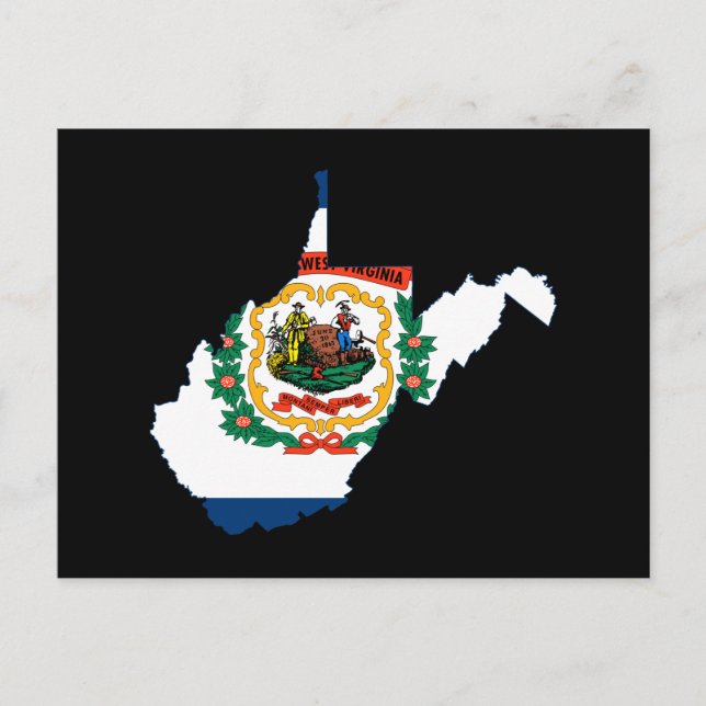 CARTÃO POSTAL WEST VIRGINIA MAP (Frente)