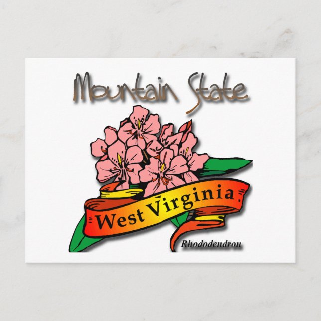 Cartão Postal West Virginia Mountain State Rhododendron (Frente)