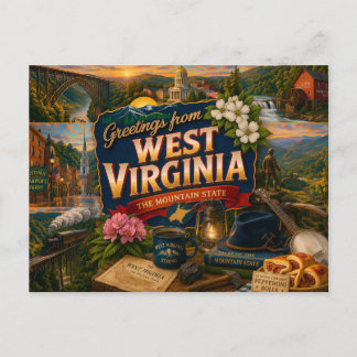 Cartão Postal West Virginia Postcard
