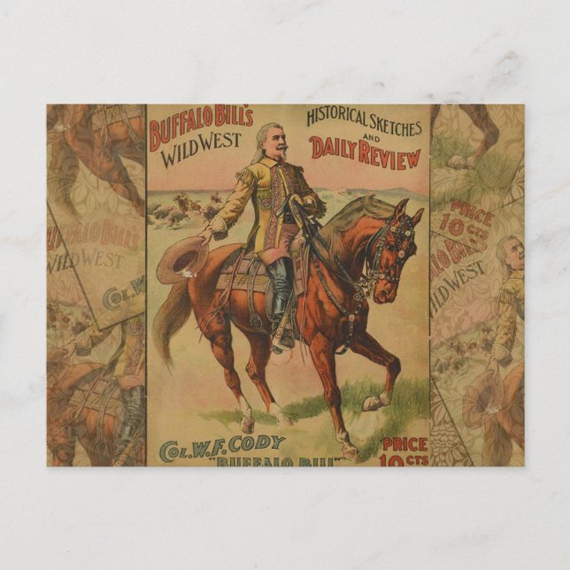 Cartão Postal Western Buffalo Bill Wild West (Frente)