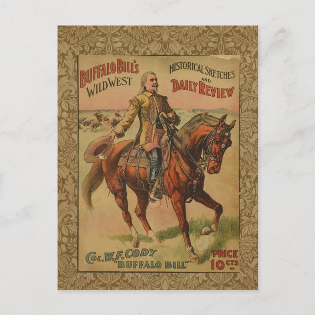 Cartão Postal Western Buffalo Bill Wild West (Frente)