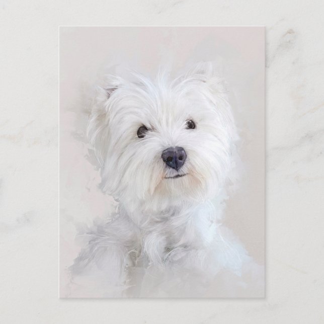 Cartão Postal Westie Dog Portrait (Frente)