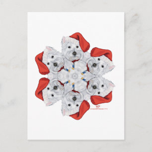 Cartão Postal Westie Snowflake