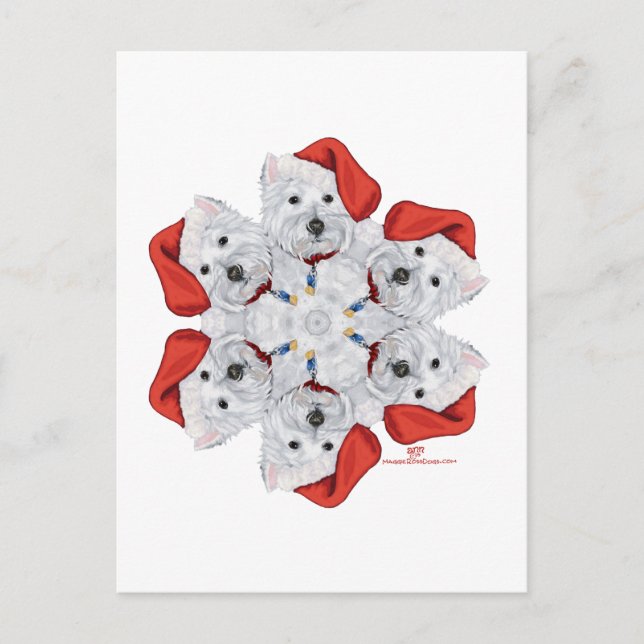 Cartão Postal Westie Snowflake (Frente)