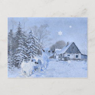 Cartão Postal Westies Amam o Inverno
