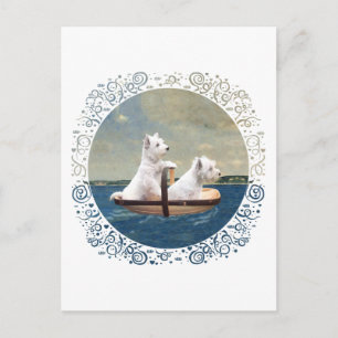 Cartão Postal Westies Levam Âncora