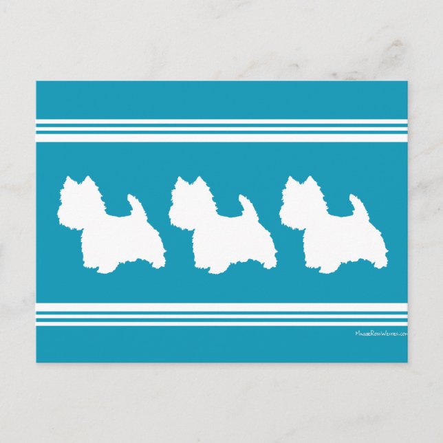 Cartão Postal Westies Turquesa (Frente)