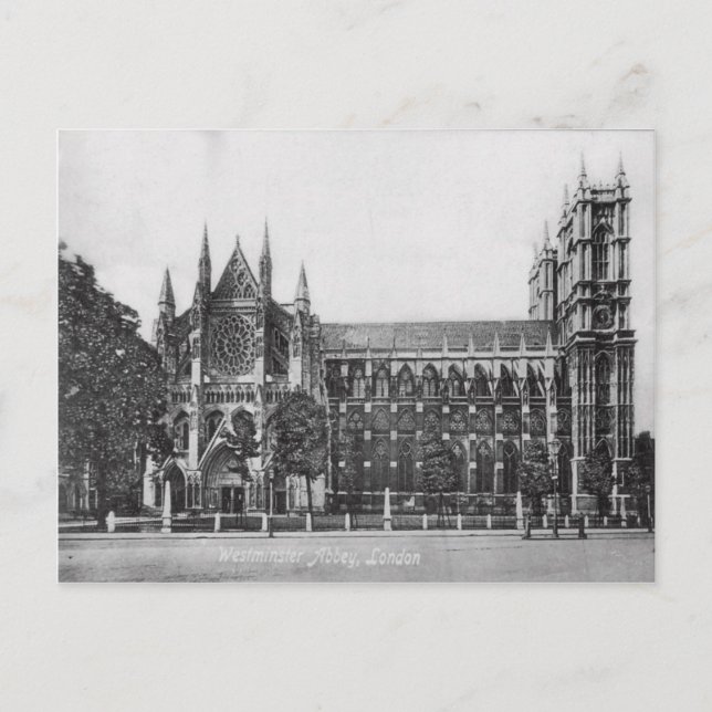 Cartão postal Westminster Abbey London Vintage (Frente)