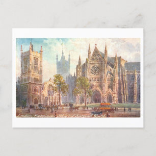 Cartão postal Westminster Abbey London Vintage