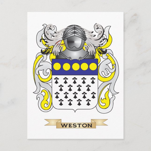 Cartão Postal Weston Family Crest (Casaco de Armas) (Frente)