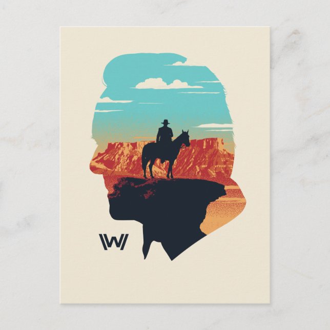 Cartão Postal Westworld | Ford Silhouette Of Man in Black (Frente)