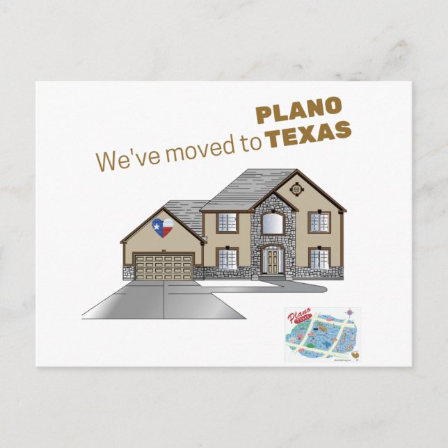 Cartão Postal We've moves to Plano Texas Postcard (Frente)