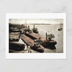 Cartão Postal Whalebacks em Belle Isle, Michigan