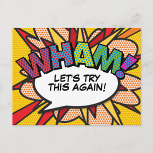 Cartão Postal WHAM Adiado Mudança de Data Quadrinhos Pop Art