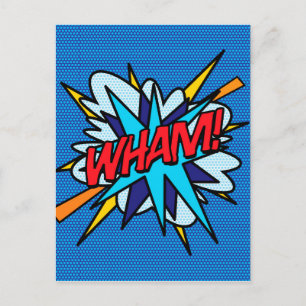 Cartão Postal WHAM Arte Pop de Quadrinhos Retrô Divertido