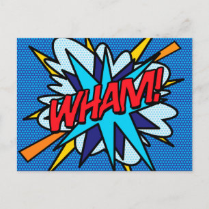 Cartão Postal WHAM Diversão Retro Quadrinho Pop Art