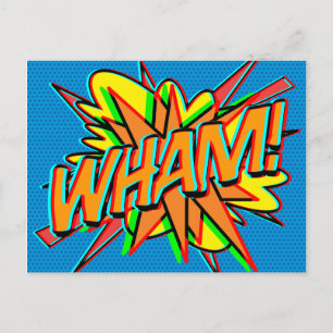 Cartão Postal WHAM Diversão Retro Quadrinhos Pop Arte
