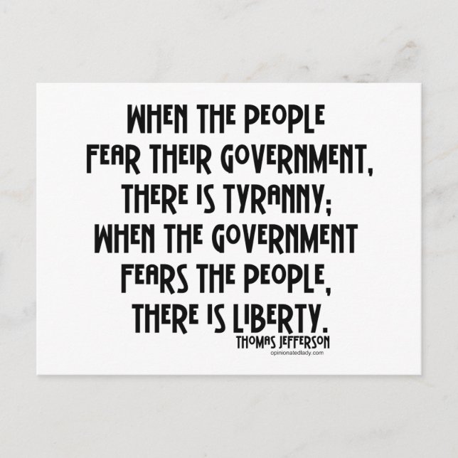 Cartão Postal What is Tyranny...? (Frente)