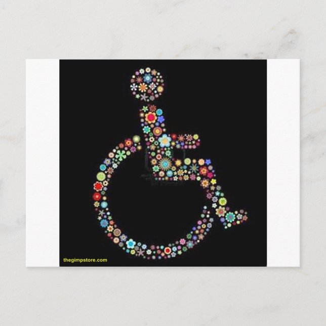 Cartão Postal wheelchair_funky_zazzle.jpeg (Frente)