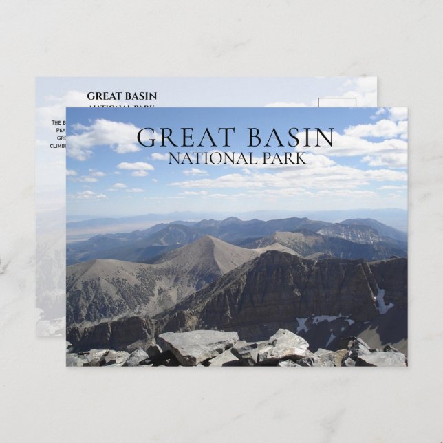 Cartão Postal Wheeler Peak Summit View Excelente Basin NP, Nevad (Frente/Verso)