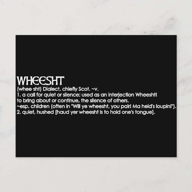 Cartão Postal Wheesht (Frente)