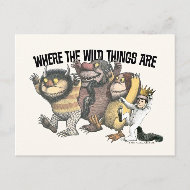 Cartão Postal Where the Wild Things Are Characters & Logo (Frente)