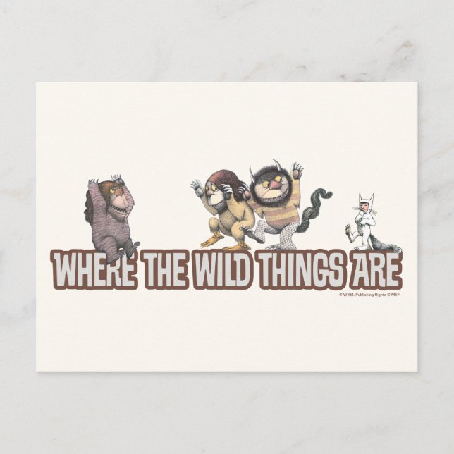 Cartão Postal Where the Wild Things Are Characters on Logo (Frente)