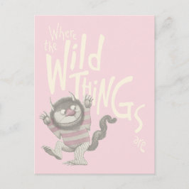 Cartão Postal Where the Wild Things Are Quote - Pink