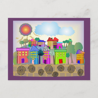 Cartão Postal Whimsical Art Gifts "Summer Cottages" por g. gabel