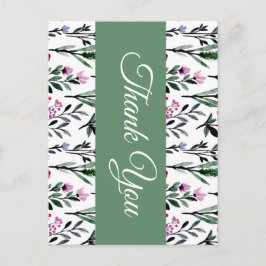 Cartão Postal Whimsical Floral Watercolor Wedding