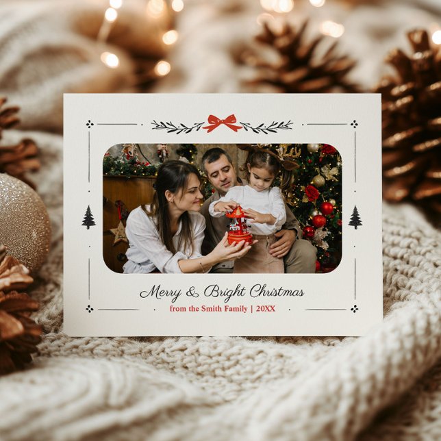 Cartão Postal Whimsical Hand Desenhou Foto Da Família De Natal (Criador carregado)