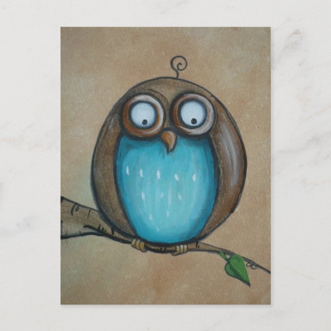 Cartão postal Whimsical Owl (Frente)