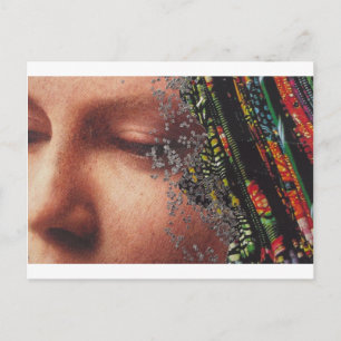 Cartão Postal Whimsical Woman Art Collage