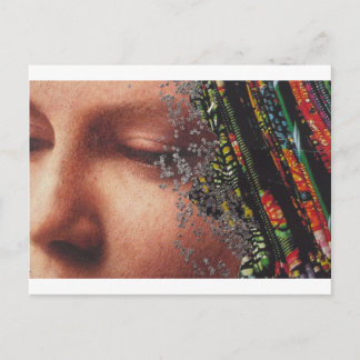 Cartão Postal Whimsical Woman Art Collage