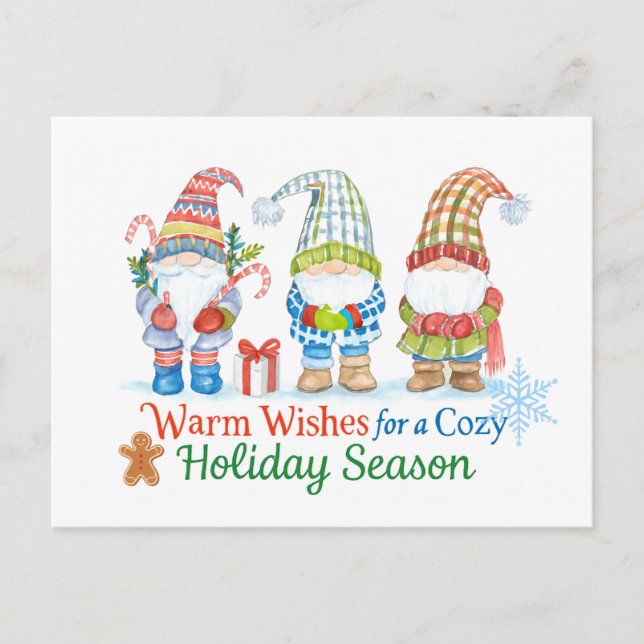 Cartão Postal Whimsicale wishes for  cozy holiday season (Frente)