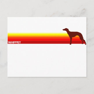 Cartão Postal Whippet com Cartão-Postal com Stripes