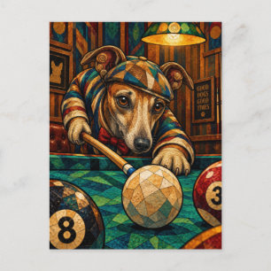 Cartão Postal Whippet, Mosaico Geométrico
