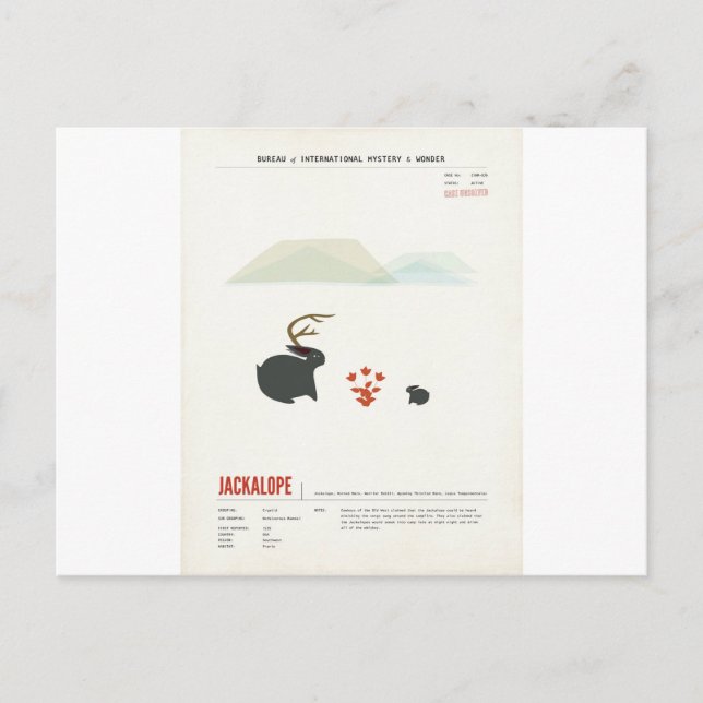 Cartão Postal Whiskey Jackalope (Frente)