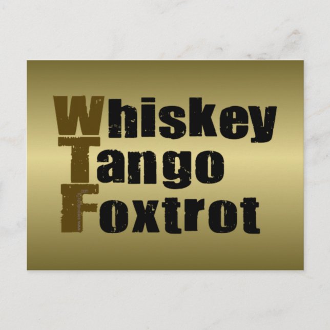 Cartão Postal Whiskey Tango Foxtrot (Frente)