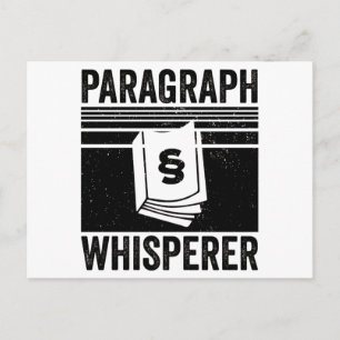 Cartão Postal Whisperer de Parágrafos   Conceito de presente de 